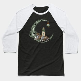 Wondeful leopard on the moon Baseball T-Shirt